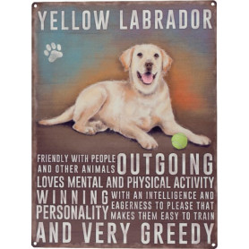 Plaque labrador jaune - Ref: TTF0128