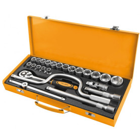 Coffret Metal Douilles Et Embouts 1/2'' 24Pieces Tolsen - Ref: 100456