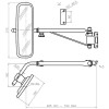 Rétroviseur avec bras télescopique G. 375x187 EA80 Ø20