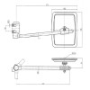 Rétroviseur avec bras D. 235x180 EA40 Ø20