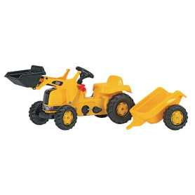 Tracteur à pédales avec chargeur frontal et remorque, Caterpillar, à partir de 2,5 ans, rollyKid de Rolly Toys - Ref: R02328
