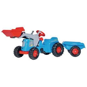 Tracteur à pédales avec chargeur frontal et remorque, Classic, bleu, à partir de 2,5 ans, rollyKiddy by Rolly Toys - Ref: R63004