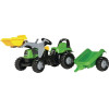 Tracteur à pédales avec chargeur frontal et remorque, Deutz Fahr, à partir de 2,5 ans, rollyKid de Rolly Toys - Ref: R02319