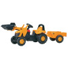 Tracteur à pédales avec chargeur frontal et remorque, JCB, à partir de 2,5 ans, rollyKid de Rolly Toys - Ref: R02383