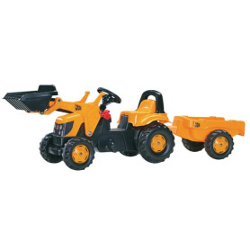Tracteur à pédales avec chargeur frontal et remorque, JCB, à partir de 2,5 ans, rollyKid de Rolly Toys - Ref: R02383