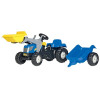 Tracteur à pédales avec chargeur frontal et remorque, New Holland T7040, à partir de 2,5 ans, rollyKid de Rolly Toys - Ref: R023