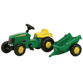 Tracteur à pédales avec remorque, John Deere, à partir de 2,5 ans, rollyKid de Rolly Toys - Ref: R01219