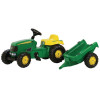 Tracteur à pédales avec remorque, John Deere, à partir de 2,5 ans, rollyKid de Rolly Toys - Ref: R01219