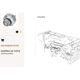 Interrupteur - pour Massey Ferguson - Adaptable - Ref origine : 1679223M2