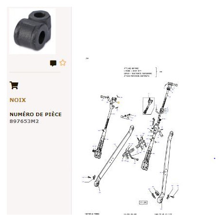 Articulation - pour Massey Ferguson - Adaptable - Ref origine : 897653M2