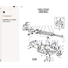 Plongeur - pour Massey Ferguson - Adaptable - Ref origine : 886348M2