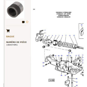 Bague - pour Massey Ferguson - Adaptable - Ref origine : 180974M1