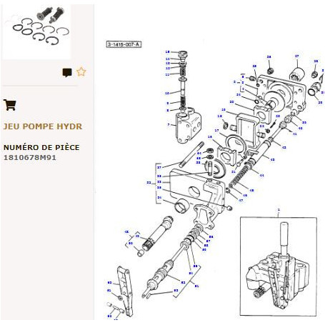 Kit De Reparation Hydraulique - pour Massey Ferguson - Adaptable - Ref origine : 1810678M91