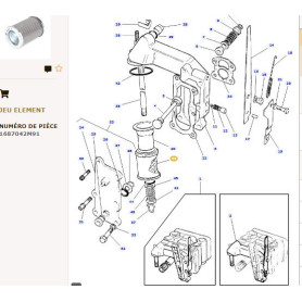 Filtre De Pompe Hydraulique - pour Massey Ferguson - Adaptable - Ref origine : 1687042M91
