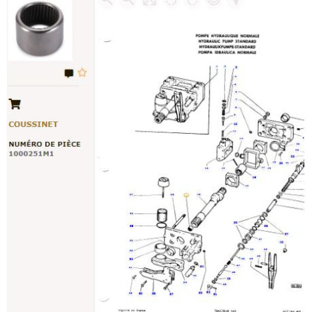 Roulement - pour Massey Ferguson - Adaptable - Ref origine : 1000251M1