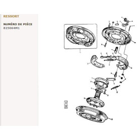 Ressort de mâchoire de frein - pour Massey Ferguson - Adaptable - Ref origine : 825064M1