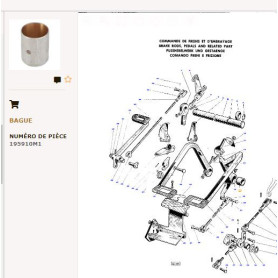 Bague de pédale de frein - pour Massey Ferguson - Adaptable - Ref origine : 195910M1