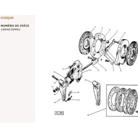 Disque de frein - pour Massey Ferguson - Adaptable - Ref origine : 1884029M91