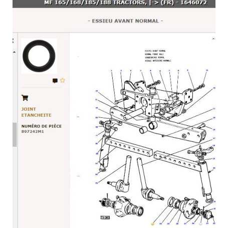 Joint d'huile - pour Massey Ferguson - Adaptable - Ref origine : 897242M1