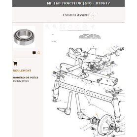 Roulement 25590/25520 - pour Massey Ferguson - Adaptable - Ref origine : 893375M91