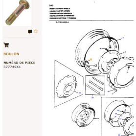Boulon de jante de roue - pour Massey Ferguson - Adaptable - Ref origine : 377749X1