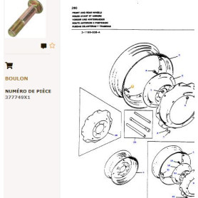 Boulon de jante de roue - Case IH, Massey Ferguson, McCormick - Ref: VPH6515