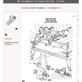 Boulon De Roue (x10) 11/16 AF - pour Massey Ferguson - Adaptable - Ref origine : 906863M1