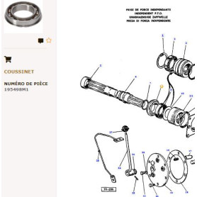 Palier exterieur arbre transmission - pour Massey Ferguson - Adaptable - Ref origine : 195498M1