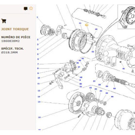 Joint - pour Massey Ferguson - Adaptable - Ref origine : 1860838M2