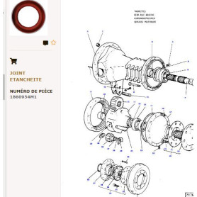 Bague d'etancheite Interieur - pour Massey Ferguson - Adaptable - Ref origine : 1860954M1