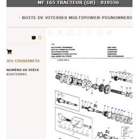 Kit roulements - pour Massey Ferguson - Adaptable - Ref origine : 830735M91
