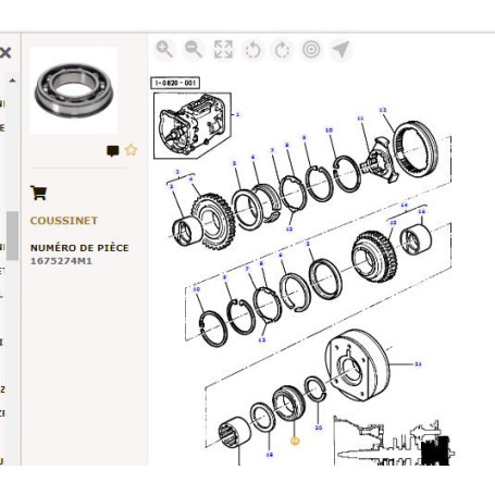 Roulement - pour Massey Ferguson - Adaptable - Ref origine : 1675274M1