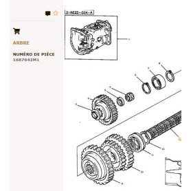 Arbre principal - pour Massey Ferguson - Adaptable - Ref origine : 1687642M1