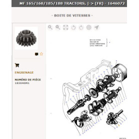 Engrenage D'Arbre Principal - pour Massey Ferguson - Adaptable - Ref origine : 183040M1
