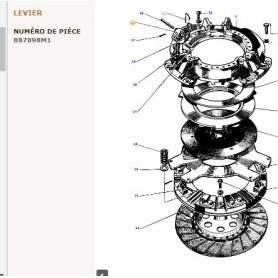 Levier (x3) - pour Massey Ferguson - Adaptable - Ref origine : 887898M1