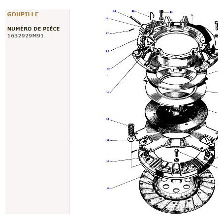 Goupille De Retenue (x3) - pour Massey Ferguson - Adaptable - Ref origine : 1632929M91