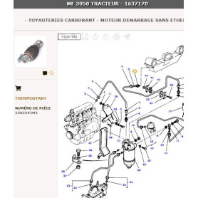 Bougie De Rechauffage - pour Massey Ferguson - Adaptable - Ref origine : 3583543M1