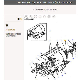 Kit de brosse - pour Massey Ferguson - Adaptable - Ref origine : 1810743M91