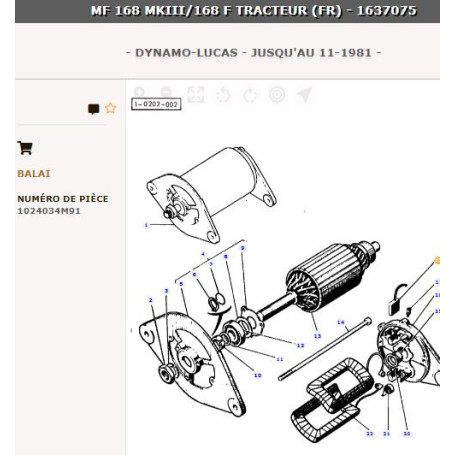 Kit de brosse - pour Massey Ferguson - Adaptable - Ref origine : 1024034M91