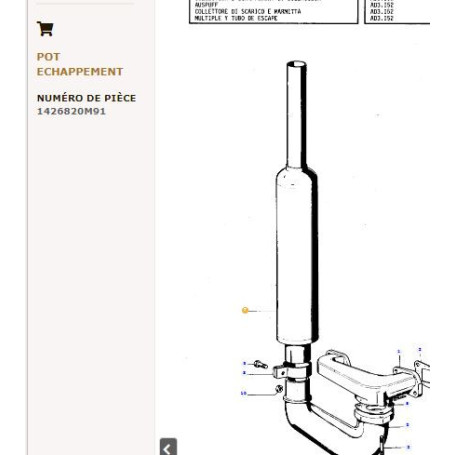 Ama - Silencieux Compatible Landini Et Massey Ferguson (réf. 3530335M91, 894291M4), Ø 50 Mm, Hauteur 1040 Mm