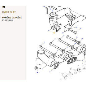 Joint (x10) - pour Massey Ferguson - Adaptable - Ref origine : 736754M1