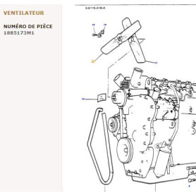 Pale de ventilateur - pour Massey Ferguson - Adaptable - Ref origine : 1885173M1