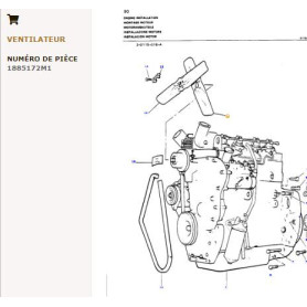 Pale de ventilateur - pour Massey Ferguson - Adaptable - Ref origine : 1885172M1