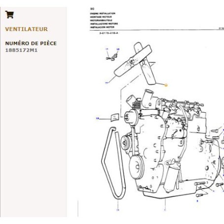 Pale de ventilateur - pour Massey Ferguson - Adaptable - Ref origine : 1885172M1