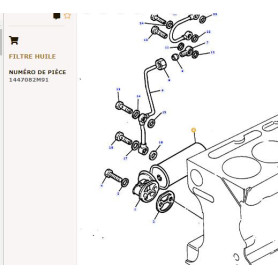 Filtre à huile - pour Massey Ferguson - Adaptable - Ref origine : 1447082M91