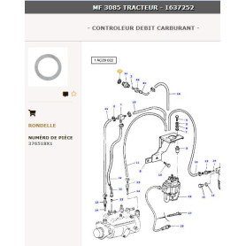 Rondelle Joint (x10) - pour Massey Ferguson - Adaptable - Ref origine : 376518X1