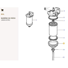 Bol Verre - Gros Trou - Réf: VPD4101 - Deutz-Fahr, FIAT - SOMECA, FORD, Landini, Massey Ferguson, New Holland, R - Ref: VPD4101