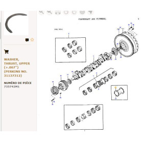 Assemblage De Rondelle Butee 0.007 " - pour Massey Ferguson - Adaptable - Ref origine : 735742M1