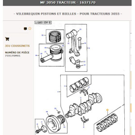 Kit de paliers principaux - Case IH, Landini, Massey Ferguson, McCormick, Renault - Ref: VPC3032