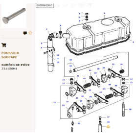 Poussoir - pour Massey Ferguson - Adaptable - Ref origine : 731150M1